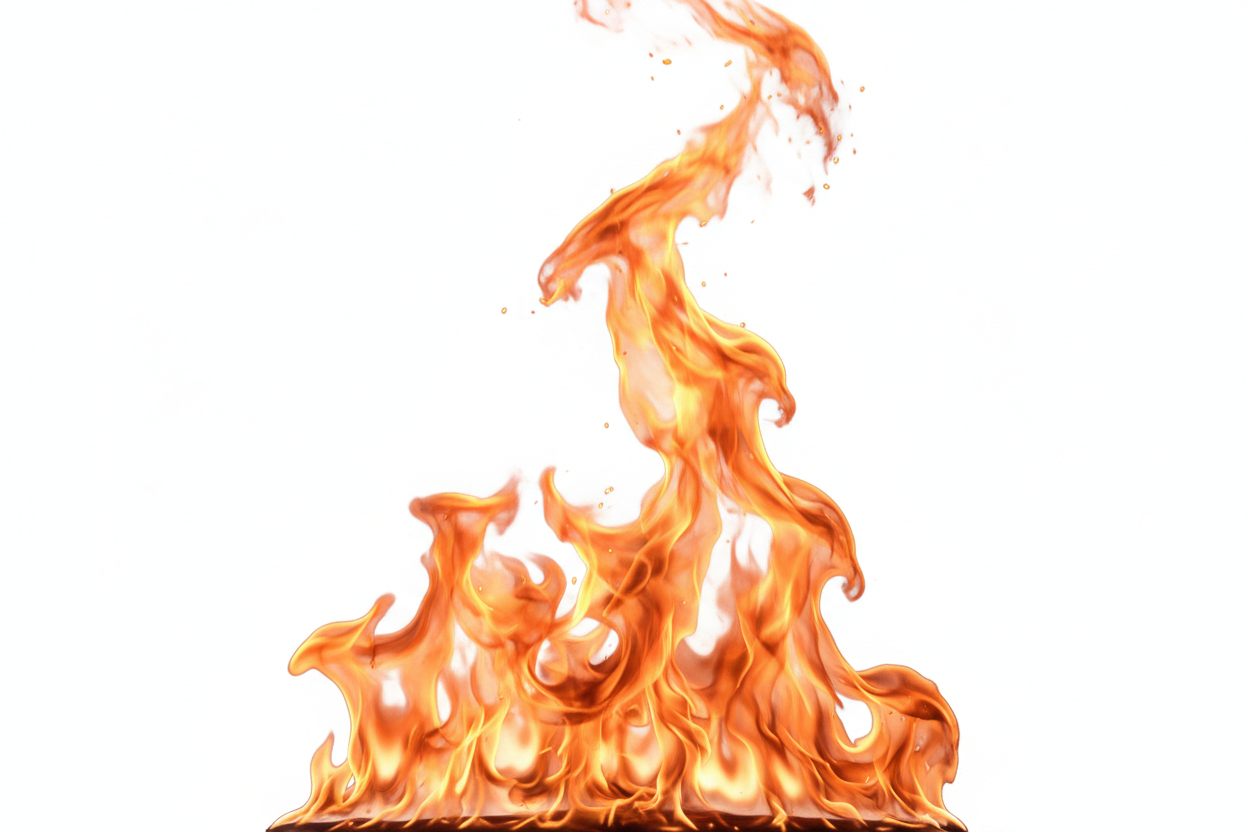 fire with white background